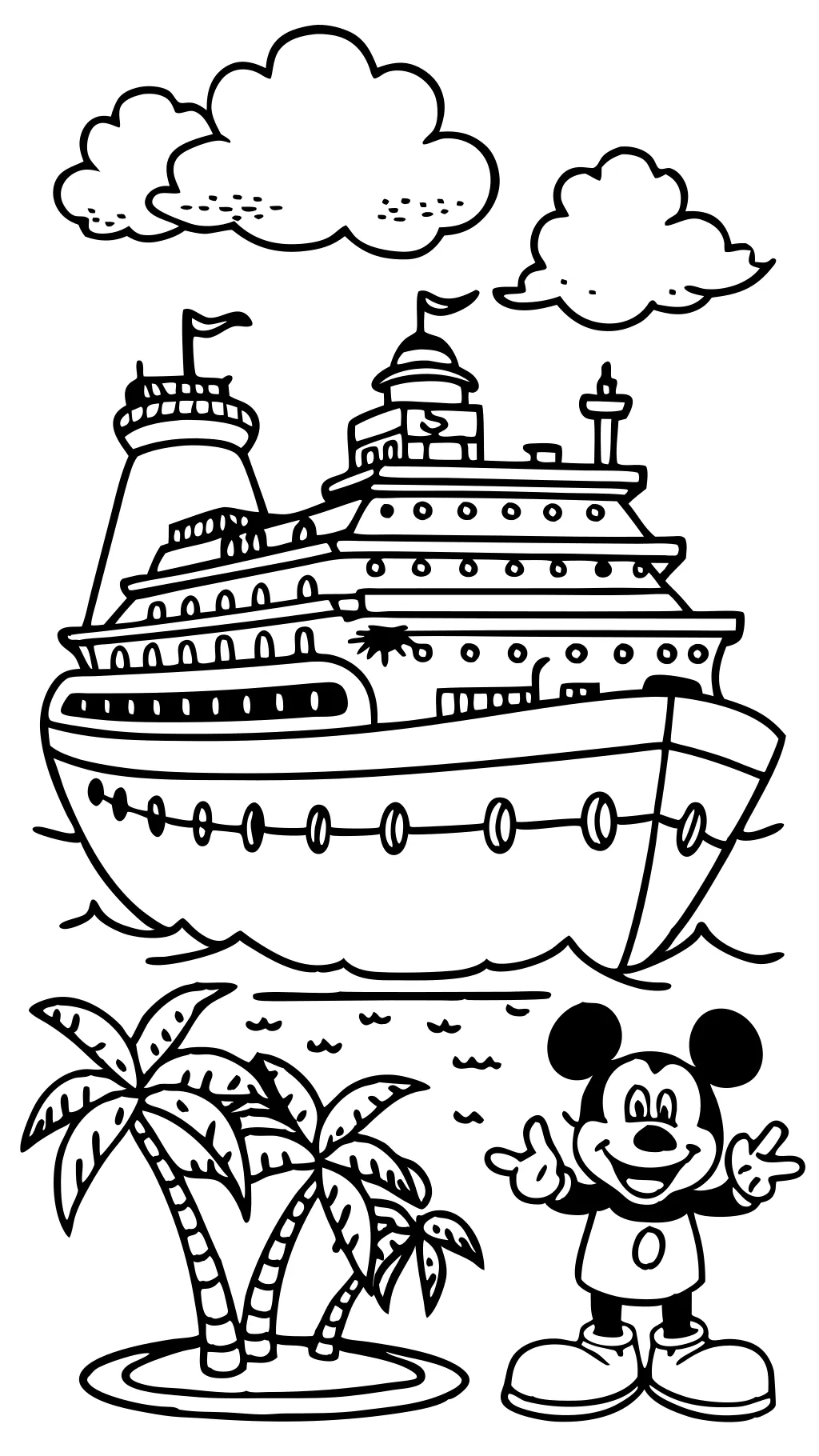 disney cruise clip art coloring pages